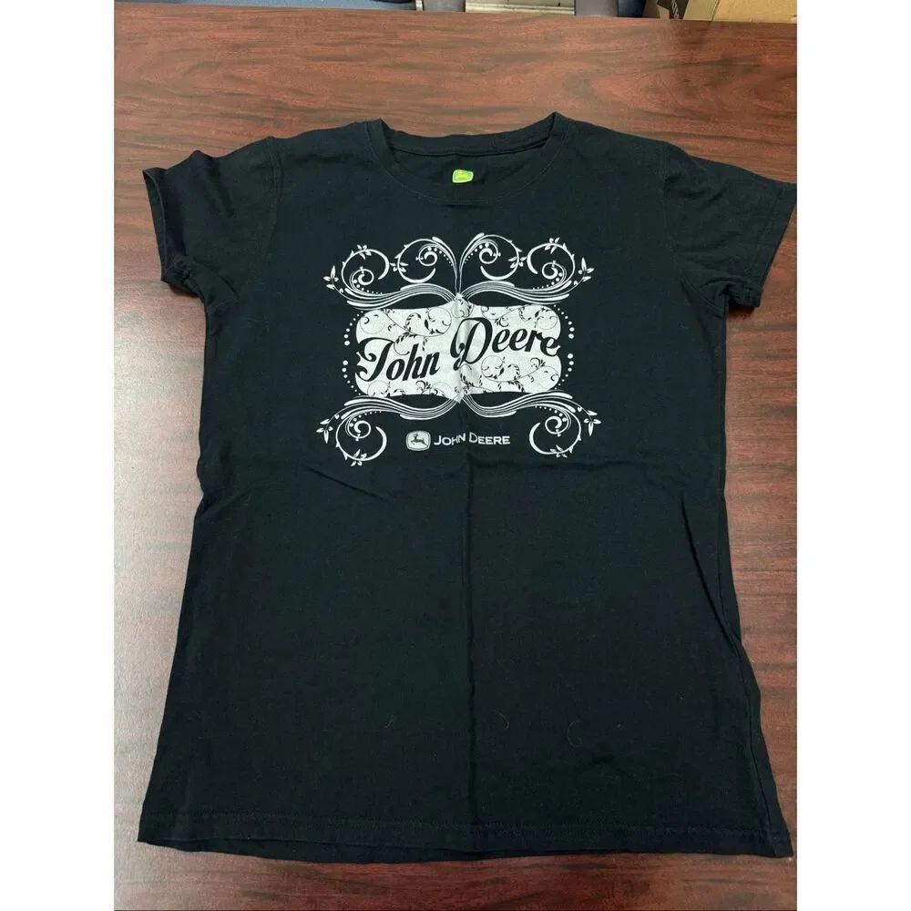 John Deere Black Short Sleeve Tee Size Medium